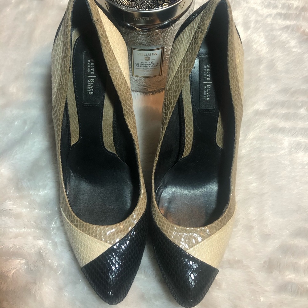 Snake Print Almond Toe Pump